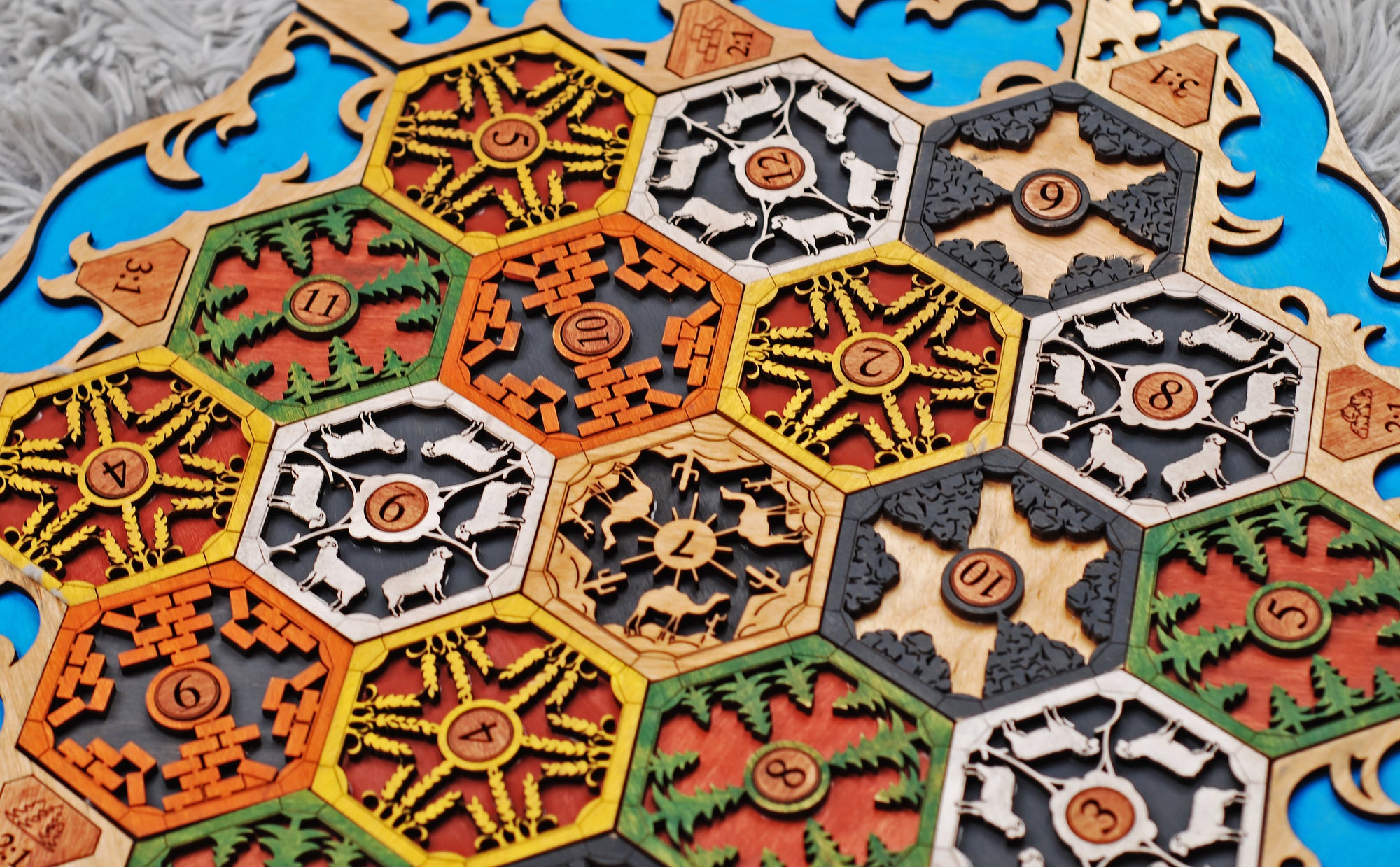 Wooden game board Settlers of Catan /  2-4 Player Custom Settlers Board