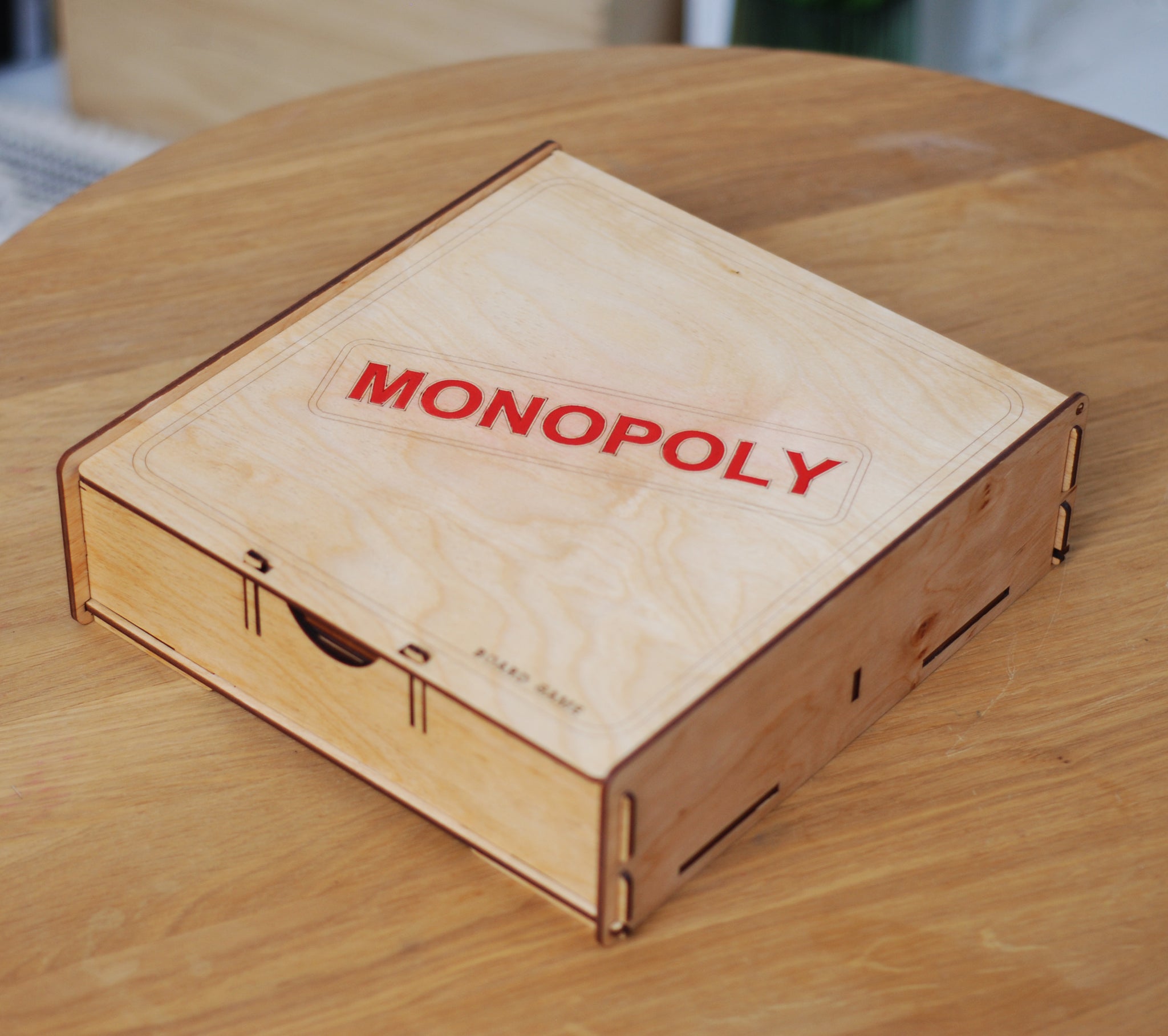 Handcrafted board game Monopoly / Monopoly board game /  Wooden Monopoly