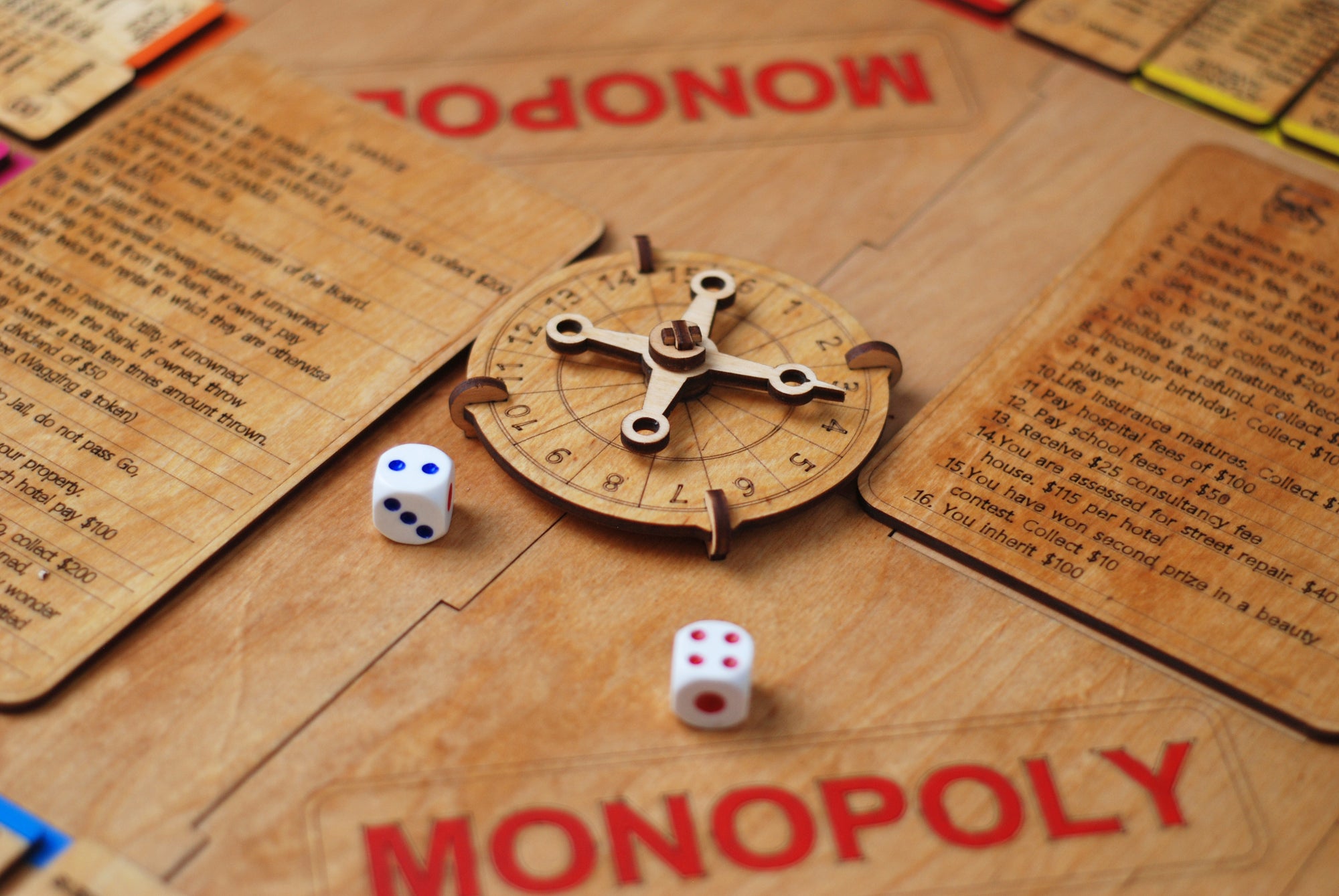 Handcrafted board game Monopoly / Monopoly board game /  Wooden Monopoly