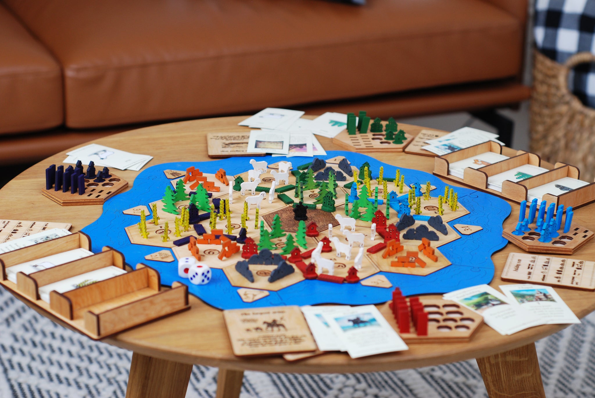 Handcrafted Board Game Settlers of Catan / Wooden Catan board / Settlers of Catan wooden set