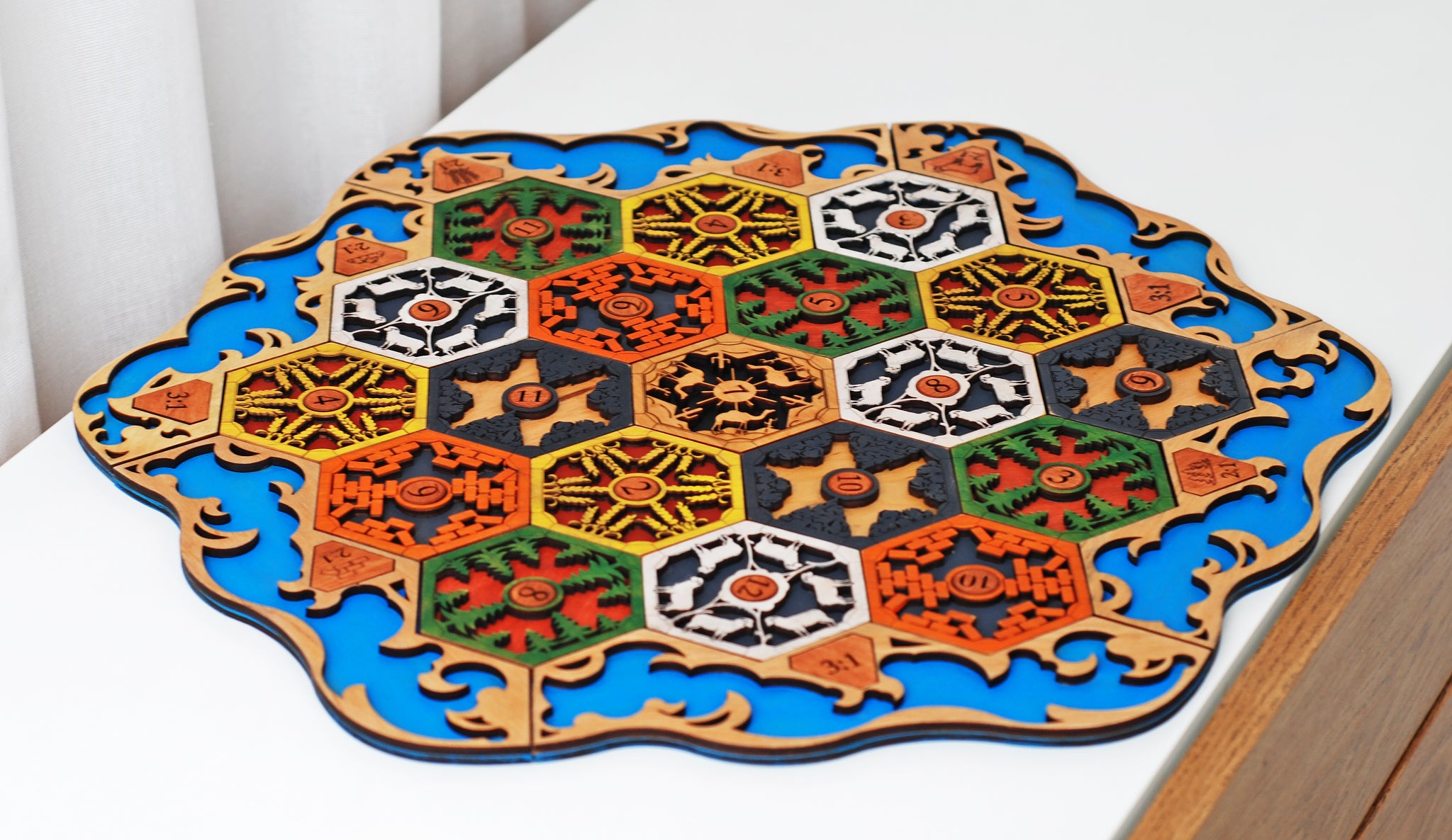 Wooden game board Settlers of Catan /  2-4 Player Custom Settlers Board