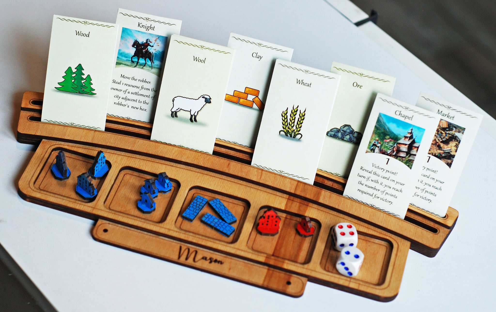 Board game card holder tabletop resource organizer / Gaming tray boardgame accessory / Custom gift for board gamer