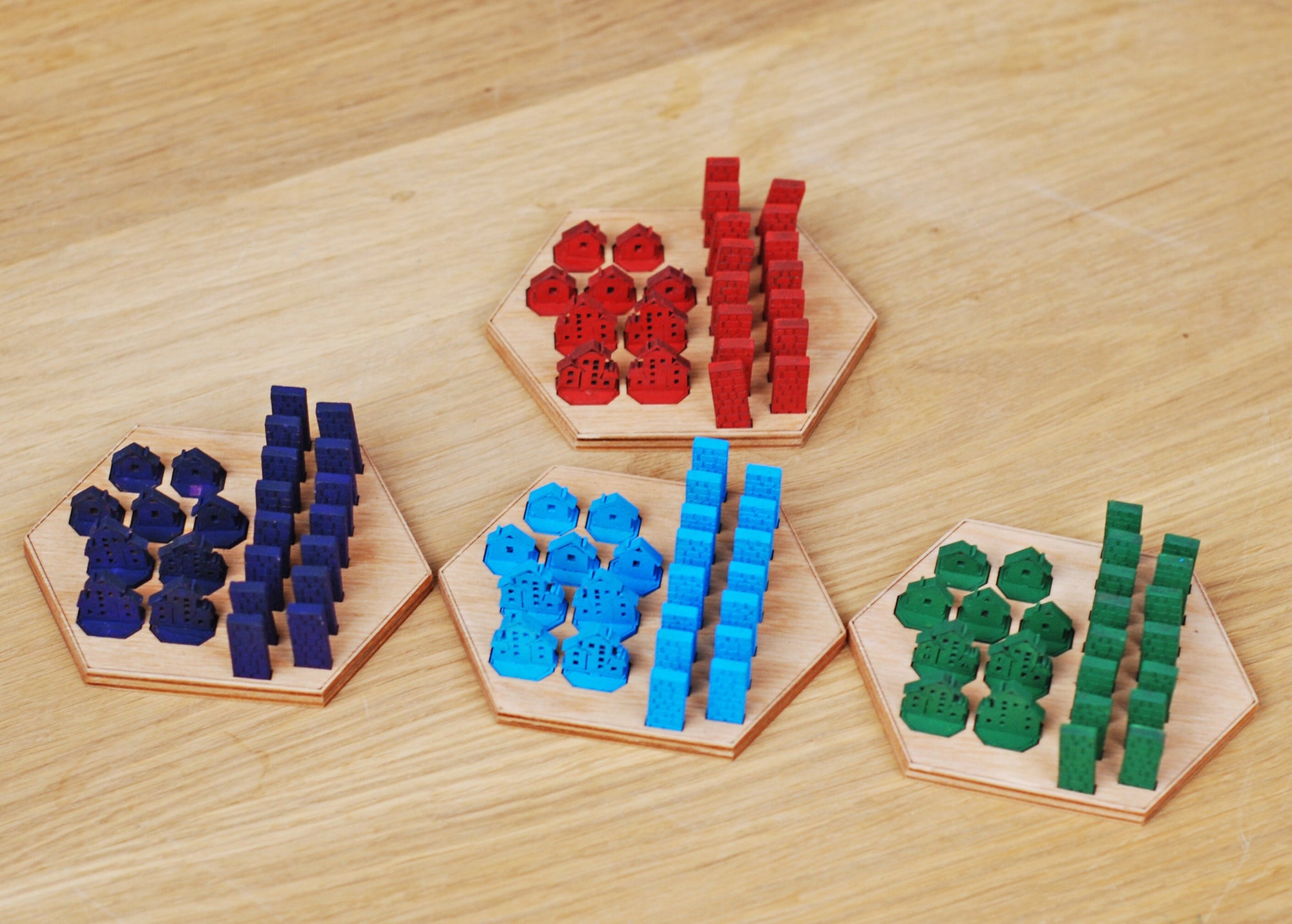 Wood Game Piece Organizer  for Settlers Game Pieces