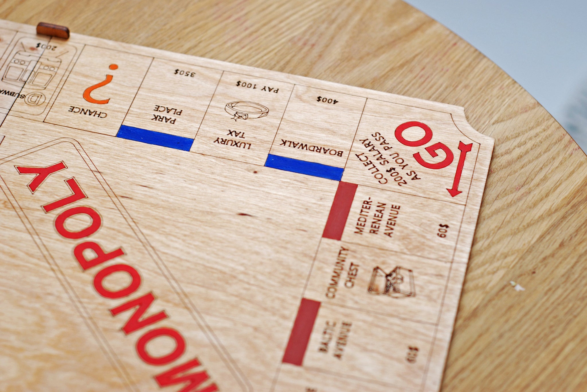 Wooden game board for Monopoly / Game board Monopoly