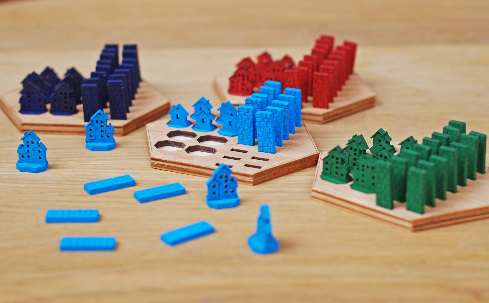 Wood Game Piece Organizer  for Settlers Game Pieces